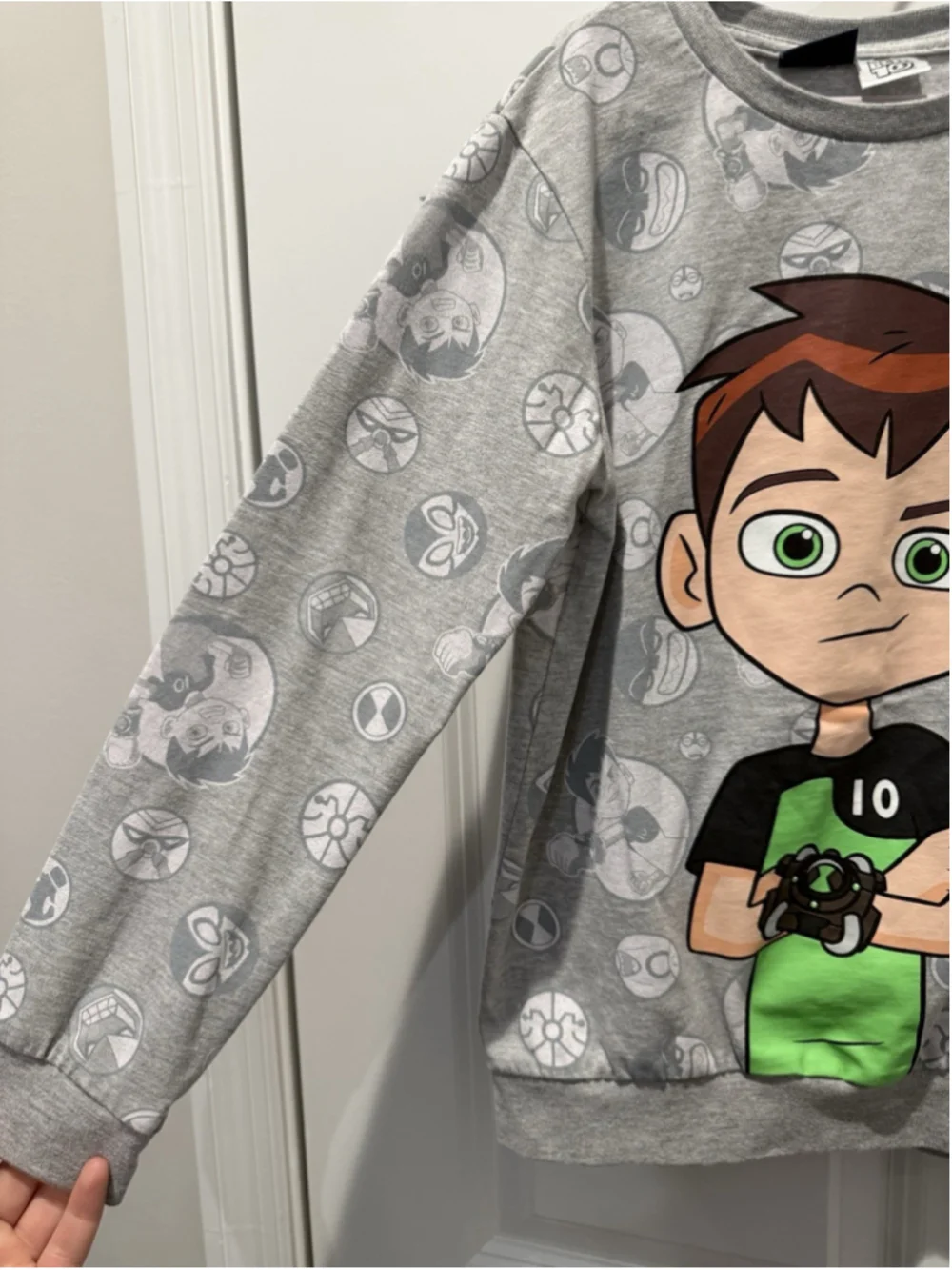 LC Waikiki Ben 10 Graphic Print Sweatshirt Pullover Crew Neck Gray 8-9Y
